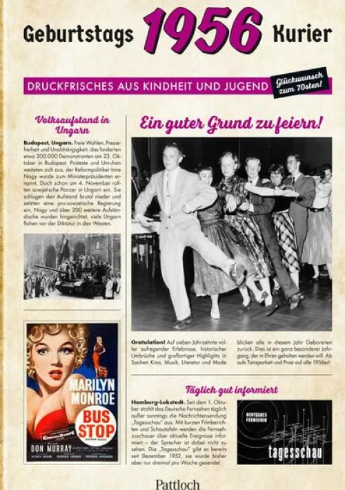 Pattloch Geschenkbuch Nach Zielgruppen|Geburtstag*1956 - Geburtstagskurier