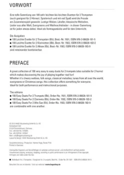 Hage Musikverlag Musikwissenschaft-100 leichte Duette für 2 Trompeten