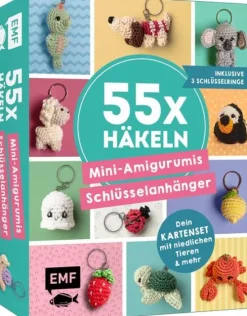 55 x häkeln - Mini-Amigurumis Schlüsselanhänger: Dein Kartenset mit niedlichen Tieren & mehr*Edition Michael Fischer Outlet