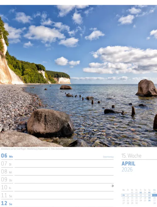 Ackermann Kunstverlag Wochenkalender-Abenteuer Deutschland Wochenplaner Kalender 2026 | Naturparadiese