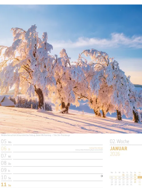 Ackermann Kunstverlag Wochenkalender-Abenteuer Deutschland Wochenplaner Kalender 2026 | Naturparadiese