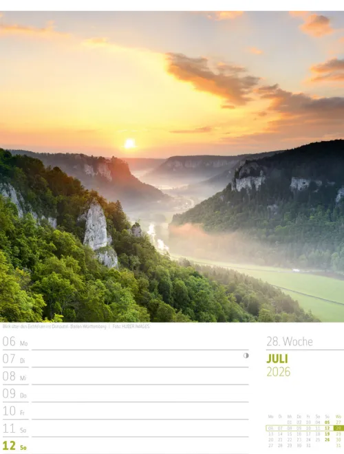 Ackermann Kunstverlag Wochenkalender-Abenteuer Deutschland Wochenplaner Kalender 2026 | Naturparadiese