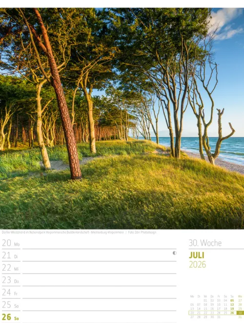 Ackermann Kunstverlag Wochenkalender-Abenteuer Deutschland Wochenplaner Kalender 2026 | Naturparadiese