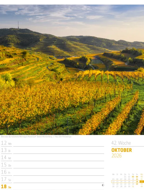 Ackermann Kunstverlag Wochenkalender-Abenteuer Deutschland Wochenplaner Kalender 2026 | Naturparadiese