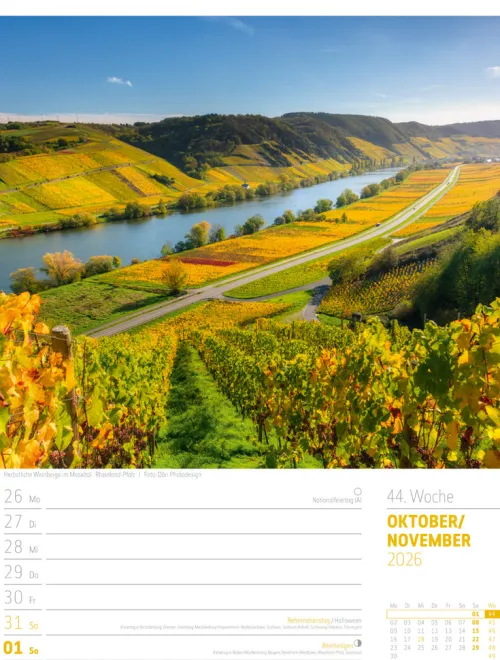 Ackermann Kunstverlag Wochenkalender-Abenteuer Deutschland Wochenplaner Kalender 2026 | Naturparadiese