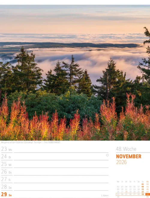 Ackermann Kunstverlag Wochenkalender-Abenteuer Deutschland Wochenplaner Kalender 2026 | Naturparadiese