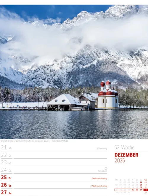 Ackermann Kunstverlag Wochenkalender-Abenteuer Deutschland Wochenplaner Kalender 2026 | Naturparadiese