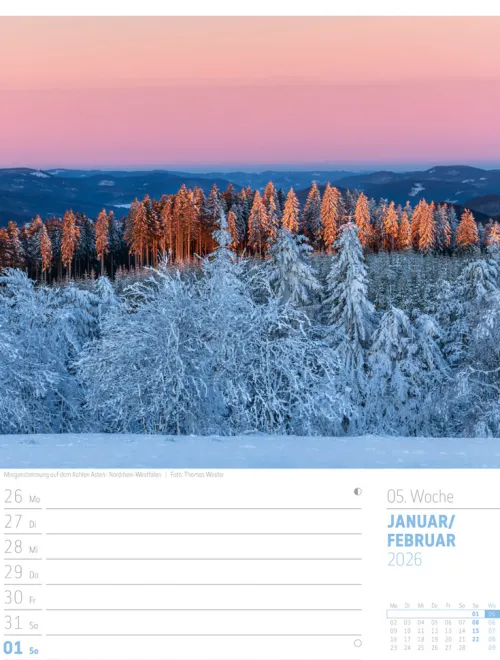 Ackermann Kunstverlag Wochenkalender-Abenteuer Deutschland Wochenplaner Kalender 2026 | Naturparadiese
