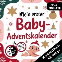 Kinder BoD - Books on Demand 0-3 Jahre-Adventskalender Baby - Kontrastbuch für Babys von 0-12 Monaten mit 24 weihnachtlichen Kontrastbildern
