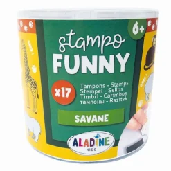 Aladine Stempel & -Kissen-- Kinder Stempel Funny Savanne
