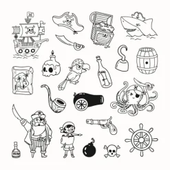 Aladine Stempel & -Kissen*- Kinder Stempel Funny Piraten