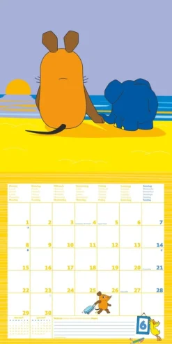 teNeues Calendars & Stationery GmbH & Co. KG Posterkalender*Alpha Edition - Die Maus Kalender 2026 - Wandkalender 30×30 cm (30×60 geöffnet) mit Illustrationen & Platz für Notizen, Broschürenkalender inkl. Poster, idealer Bildkalender für Kinder & Maus-Fans