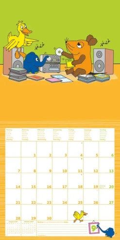 teNeues Calendars & Stationery GmbH & Co. KG Posterkalender*Alpha Edition - Die Maus Kalender 2026 - Wandkalender 30×30 cm (30×60 geöffnet) mit Illustrationen & Platz für Notizen, Broschürenkalender inkl. Poster, idealer Bildkalender für Kinder & Maus-Fans