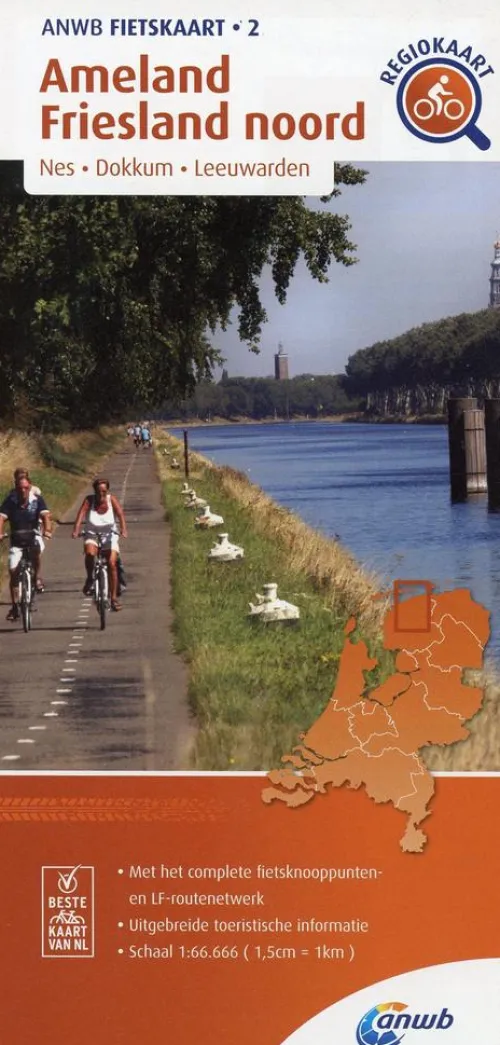 ANWB Media Inside Sales Niederländische Bücher-Ameland - Friesland noord (Nes / Dokkum / Leeuwarden) 1 : 66 000