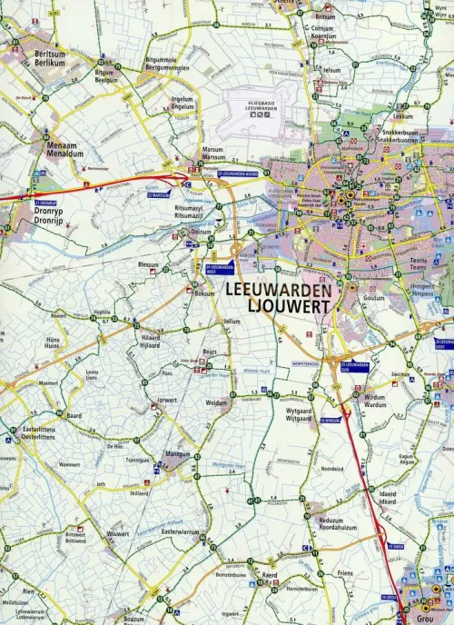 ANWB Media Inside Sales Niederländische Bücher-Ameland - Friesland noord (Nes / Dokkum / Leeuwarden) 1 : 66 000