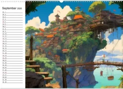 Calvendo Wandkalender*Anime Traumwelten (hochwertiger Premium Wandkalender 2026 DIN A2 quer), Kunstdruck in Hochglanz
