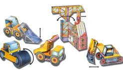 Baustelle Bastelbogen Baufahrzeuge basteln Ausschneidebogen*Atelier Color