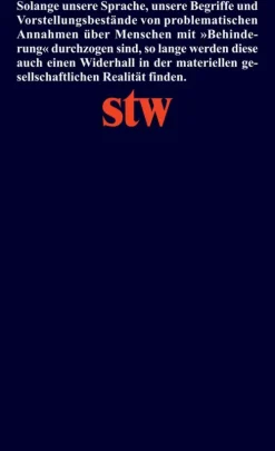 Suhrkamp Verlag Soziologie*Behinderung' und Gesellschaft