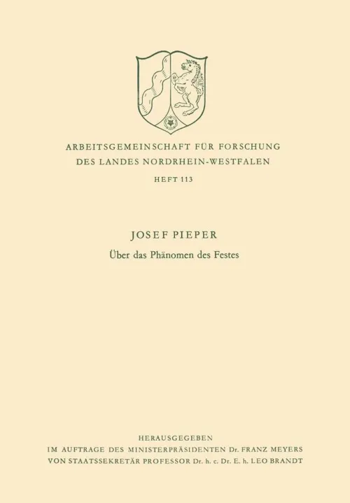 VS Verlag für Sozialwissenschaften Religion & Philosophie*Über das Phänomen des Festes
