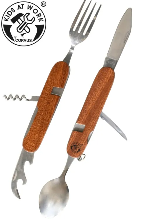 Corvus Toys Küche & Esszimmer*Besteck Unterwegs Holzgriff