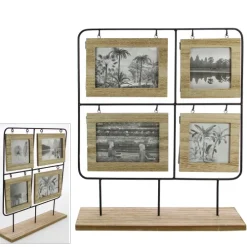 Bilderrahmen aus Metall mit Holzrahmen für 4 bzw. 8 Bilder beidseitig verwendbar*Schwäbische Albumfabrik Outlet