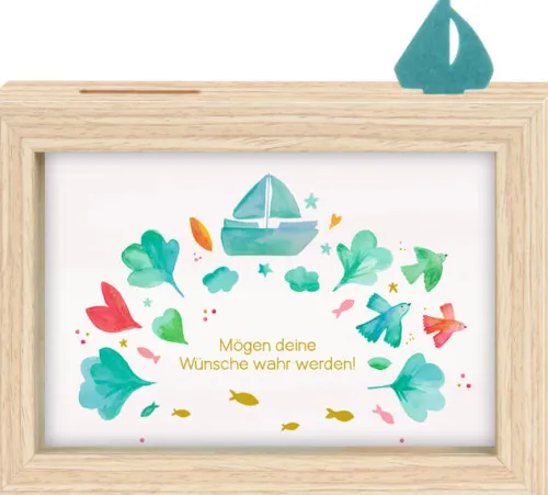 Bilderrahmen-Spardose - Mögen deine Wünsche wahr werden!*Coppenrath Discount