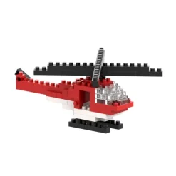 Schäfer Toy Company GmbH Postkarten-BRIXIES 220048 - Postkarte Helikopter, 3D Konstruktionsbausatz aus Ministeinen, 80 Teile