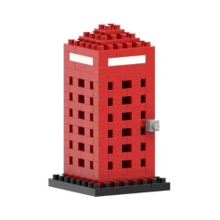 Schäfer Toy Company GmbH Postkarten*BRIXIES 220034 - Postkarte Telefonzelle, 3D Konstruktionsbausatz aus Ministeinen, 160 Teile