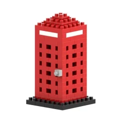 Schäfer Toy Company GmbH Postkarten*BRIXIES 220034 - Postkarte Telefonzelle, 3D Konstruktionsbausatz aus Ministeinen, 160 Teile