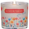 Glaswindlicht mit Blumenmotiv Ø 6,5 cm - farbig bedrucktes Windlicht, Lieferung mit Teelicht, liebevolles Geschenk für Mut und Zuversicht, Geschenkverpackung*Butzon & Bercker Clearance