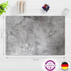 Cover-your-desk Schreibtischunterlagen-Schreibtischunterlage für Kinder Vintage Metallplatte Usedlook, aus hochwertigem Vinyl , 60 x 40 cm