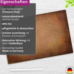 Cover-your-desk Schreibtischunterlagen*Schreibtischunterlage für Kinder und Erwachsene Leder Optik braun, aus hochwertigem Vinyl , 60 x 40 cm