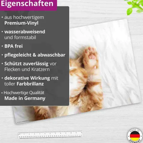Cover-your-desk Schreibtischunterlagen-Schreibtischunterlage für Kinder und Erwachsene Süßes Katzenbaby beim Schlafen, aus hochwertigem Vinyl , 60 x 40 cm