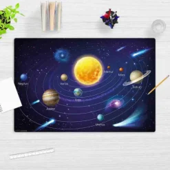 Cover-your-desk Schreibtischunterlagen-Schreibtischunterlage für Kinder und Erwachsene Unser Sonnensystem II, aus hochwertigem Vinyl , 60 x 40 cm