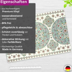Cover-your-desk Schreibtischunterlagen-Schreibtischunterlage für Kinder und Erwachsene Orientalisches Muster, aus hochwertigem Vinyl, 60 x 40 cm
