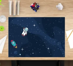 Cover-your-desk Schreibtischunterlagen-Schreibtischunterlage für Kinder und Erwachsene Astronaut im Weltraum, aus hochwertigem Vinyl , 60 x 40 cm