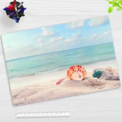 Cover-your-desk Schreibtischunterlagen-Schreibtischunterlage für Kinder und Erwachsene Traumstrand mit Muscheln, aus hochwertigem Vinyl , 60 x 40 cm