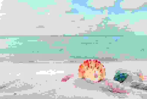 Cover-your-desk Schreibtischunterlagen-Schreibtischunterlage für Kinder und Erwachsene Traumstrand mit Muscheln, aus hochwertigem Vinyl , 60 x 40 cm