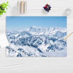 Cover-your-desk Schreibtischunterlagen*Schreibtischunterlage für Kinder Gebirgspanorama im Winter, aus hochwertigem Vinyl , 60 x 40 cm