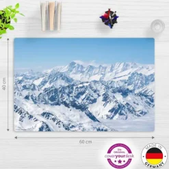 Cover-your-desk Schreibtischunterlagen*Schreibtischunterlage für Kinder Gebirgspanorama im Winter, aus hochwertigem Vinyl , 60 x 40 cm