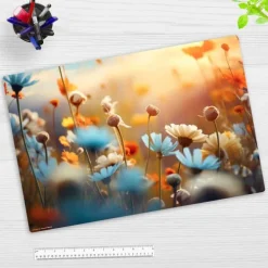 Cover-your-desk Schreibtischunterlagen*Schreibtischunterlage für Kinder und Erwachsene Wildblumen im Abendlicht, aus hochwertigem Vinyl, 60 x 40 cm