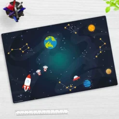 Cover-your-desk Schreibtischunterlagen-Schreibtischunterlage für Kinder und Erwachsene Weltraumabenteuer, aus hochwertigem Vinyl , 60 x 40 cm