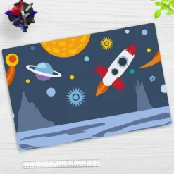 Cover-your-desk Schreibtischunterlagen*Schreibtischunterlage für Kinder Weltall, aus hochwertigem Vinyl , 60 x 40 cm