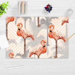 Cover-your-desk Schreibtischunterlagen*Schreibtischunterlage für Kinder und Erwachsene Flamingos & Palmen, aus hochwertigem Vinyl, 60 x 40 cm