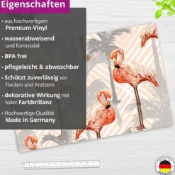 Cover-your-desk Schreibtischunterlagen*Schreibtischunterlage für Kinder und Erwachsene Flamingos & Palmen, aus hochwertigem Vinyl, 60 x 40 cm