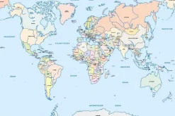 Cover-your-desk Schreibtischunterlagen-Schreibtischunterlage für Kinder Weltkarte Kinder, aus hochwertigem Vinyl , 60 x 40 cm