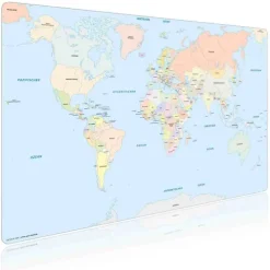 Cover-your-desk Schreibtischunterlagen-Schreibtischunterlage für Kinder Weltkarte Kinder, aus hochwertigem Vinyl , 60 x 40 cm