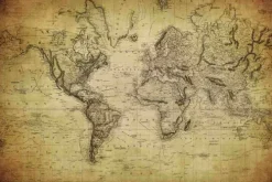 Cover-your-desk Schreibtischunterlagen*Schreibtischunterlage für Kinder und Erwachsene Weltkarte vintage, aus hochwertigem Vinyl , 60 x 40 cm