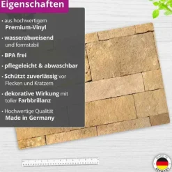 Cover-your-desk Schreibtischunterlagen-Schreibtischunterlage für Kinder und Erwachsene Mauerwerk Sandstein , aus hochwertigem Vinyl, 60 x 40 cm