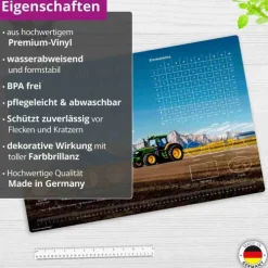 Cover-your-desk Schreibtischunterlagen*Schreibtischunterlage für Kinder Lernunterlage Einschulung, verschiedene Designs, ABC, 1x1, Uhrzeiten, aus hochwertigem Vinyl, 60 x 40 cm